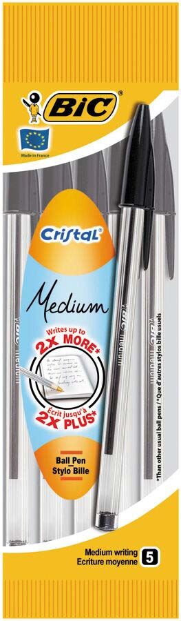 Bic Bolígrafo  Cristal negro 5u