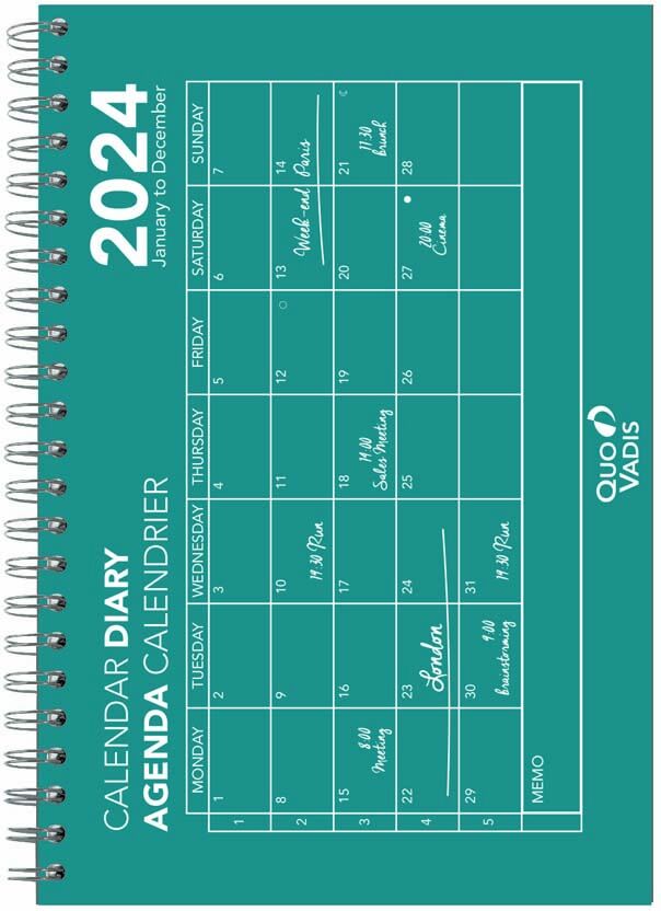 Quo Vadis Calendario  Diary24 16X24 mul 2024 Azul