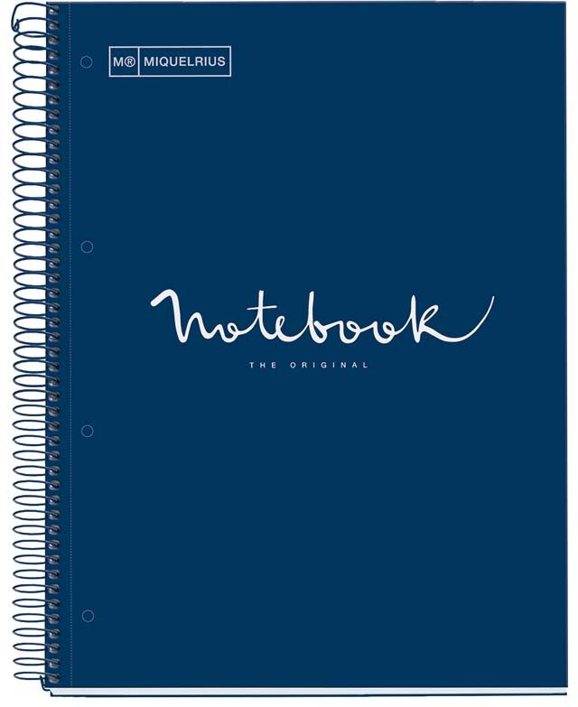 Miquelrius Notebook 5 A4 Tapa extrad. 120H Raya Mrius Emotions Azul Marino