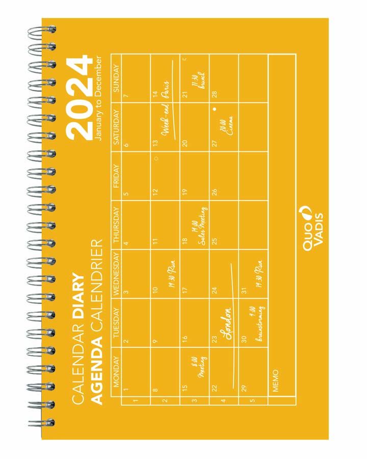 Quo Vadis Calendario  Diary24 16X24 mul 2024 Amarillo