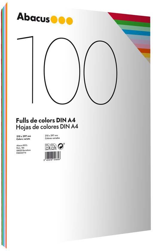 Abacus Papel de colores  A4 100 hojas