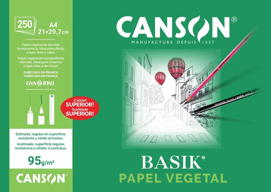 Canson Papel vegetal  A4 250 hojas