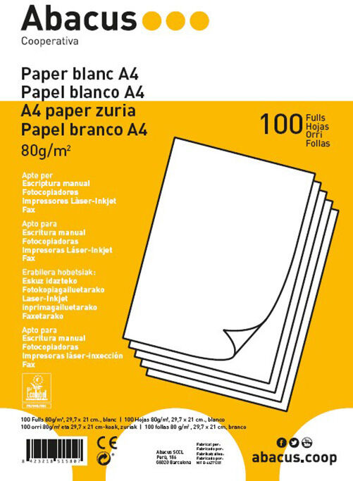 Abacus Papel  blanco A4 80g 100 hojas