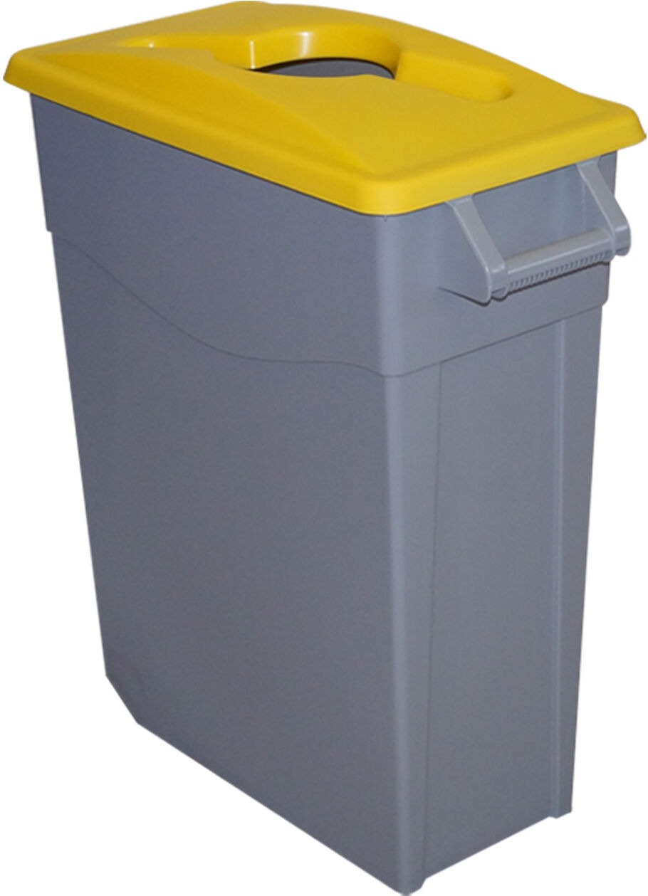 Denox Contenedor  Reciclo 65L - Tapa abierta amarillo