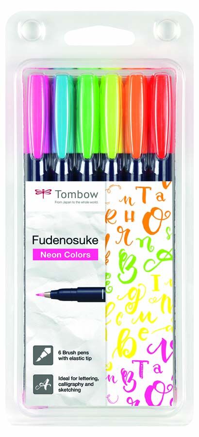 Tombow Rotuladores  Fudenosuke neón 6 colores