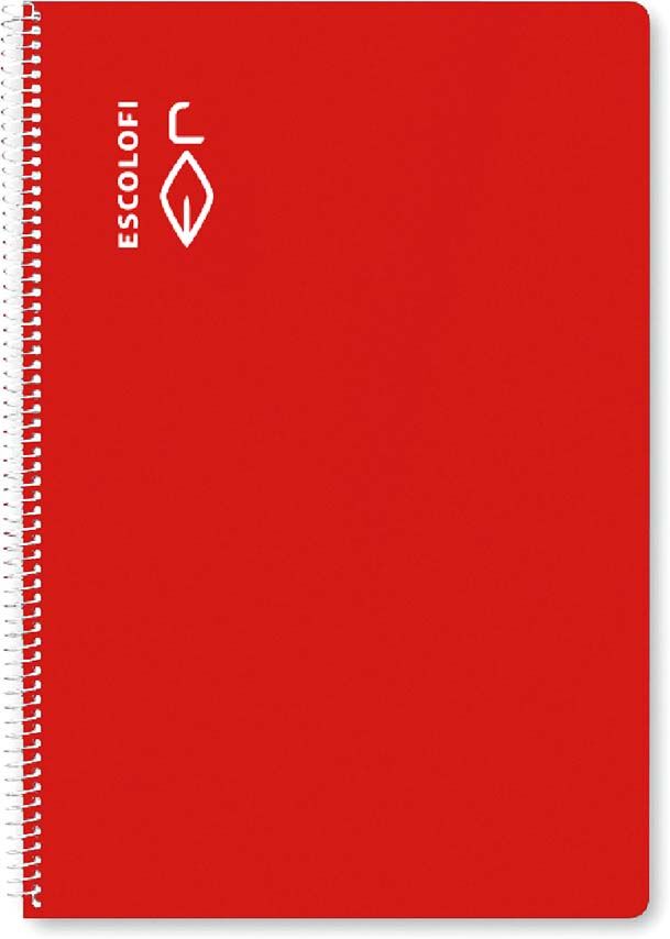 Escolofi Libreta espiral  A4 40 hojas rayas rojo