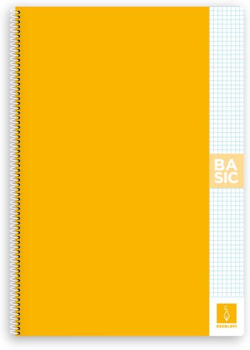 Escolofi Libreta espiral  Basic A4 80 hojas 4x4 amarillo