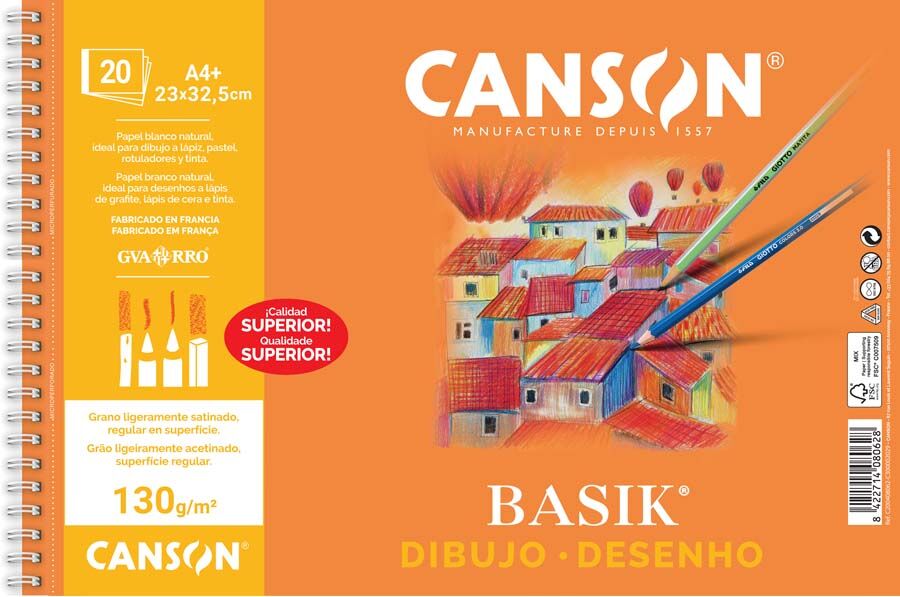 Canson Bloc dibujo  Basik A4+ liso 20 hojas