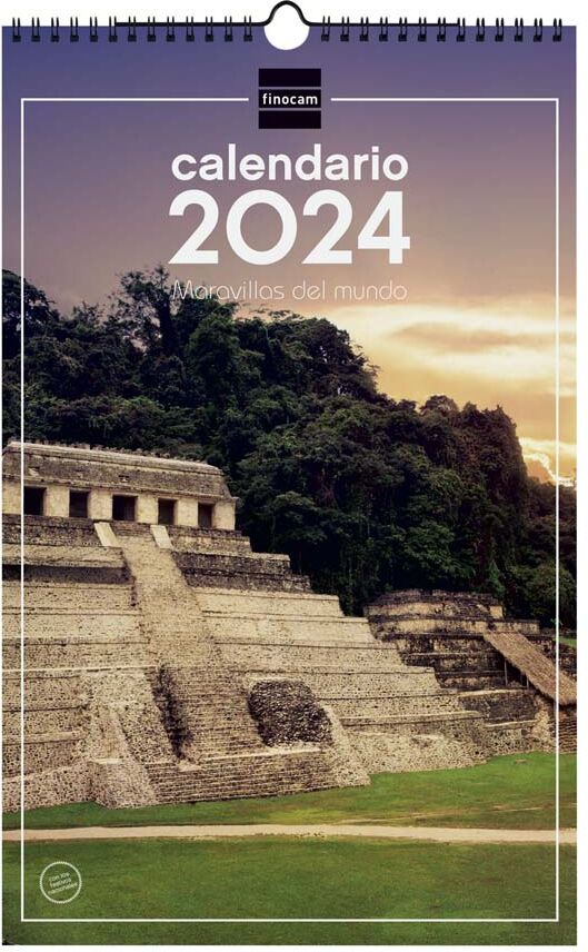 Finocam Calendario pared  Esp 25X40 2024 Marav.Mundo cas