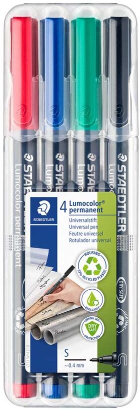 Staedtler Rotulador permanente  Lumocolor punta S 4 colores