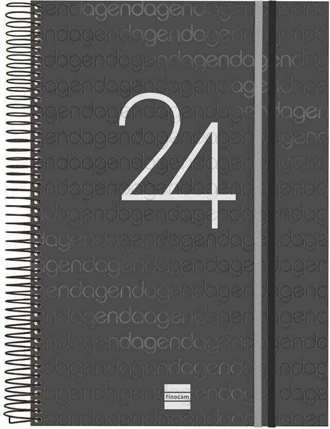 Finocam Agenda  Year E40 día/pág 2024 Negro cat