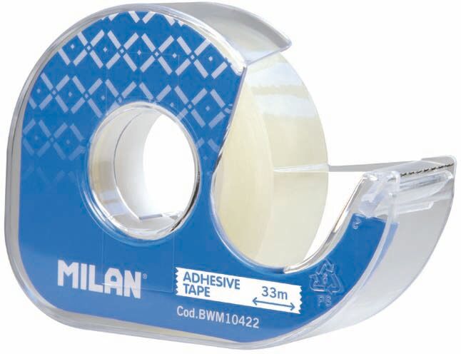 Milan Cinta adhesiva transparente 19mmx3m + dispensador