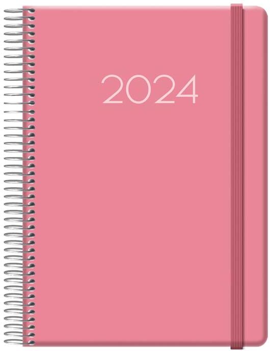 Dohe Agenda espiral  Denver día/pág 2024 cas 15X21 Rosa