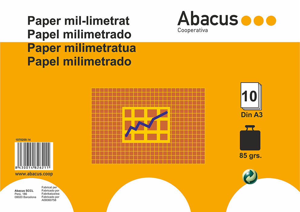 Abacus Papel milimetrado A3 85g  10 Hojas