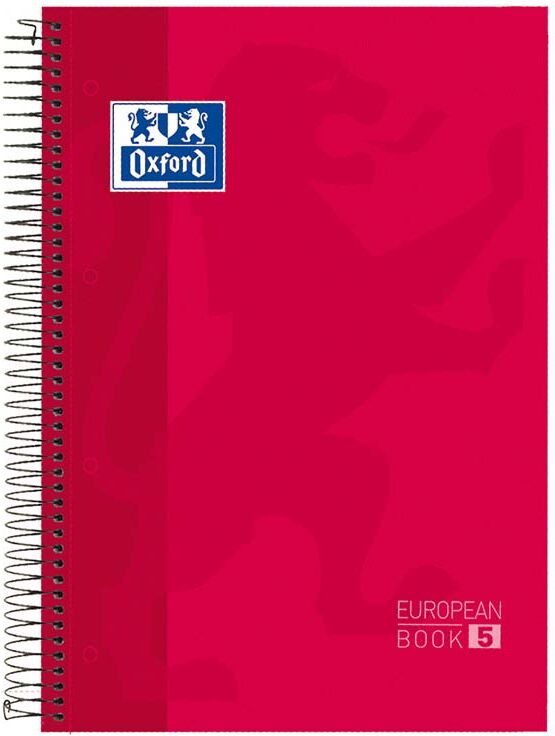 Oxford Notebook  EuropeanBook 5 A4+ 120 hojas 5x5 tapa extradura rojo