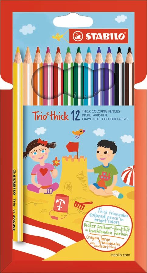 Stabilo Lápices  Trio thick grueso 12 colores