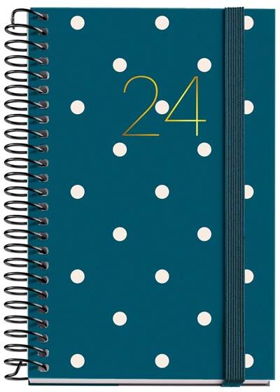 MiquelRius Agenda espiral Caddy  día/pág mult 2024 Polka dots