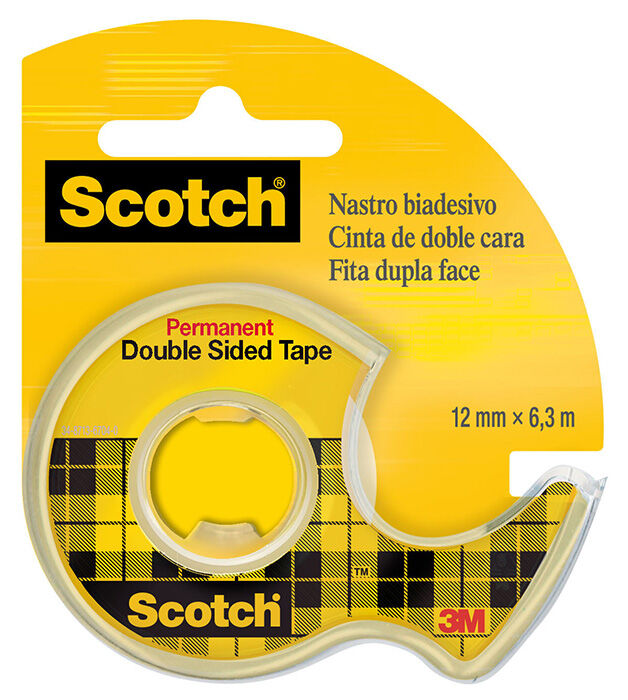 Scotch Cinta adhesiva doble cara 3M  12mmx6m