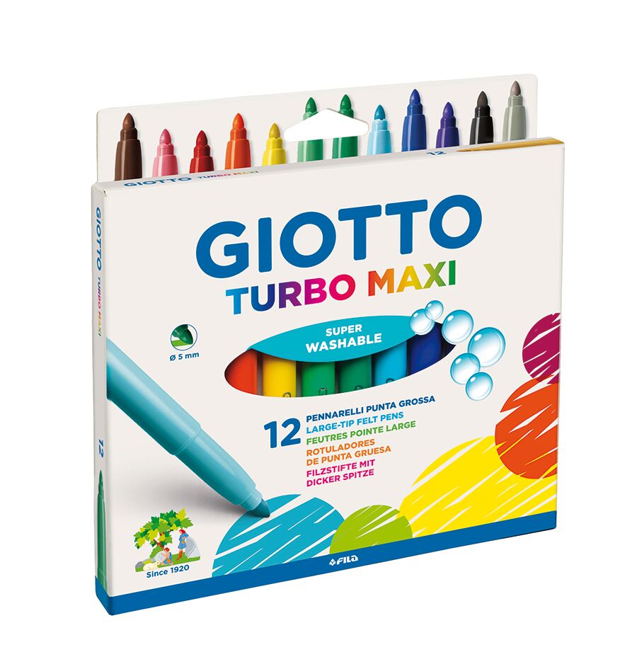 Giotto Rotuladores de colores  Turbo Maxi 12 colores
