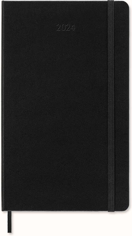 Moleskine Agenda  12 meses sem/vista 2024 tapa dura horizontal large negro