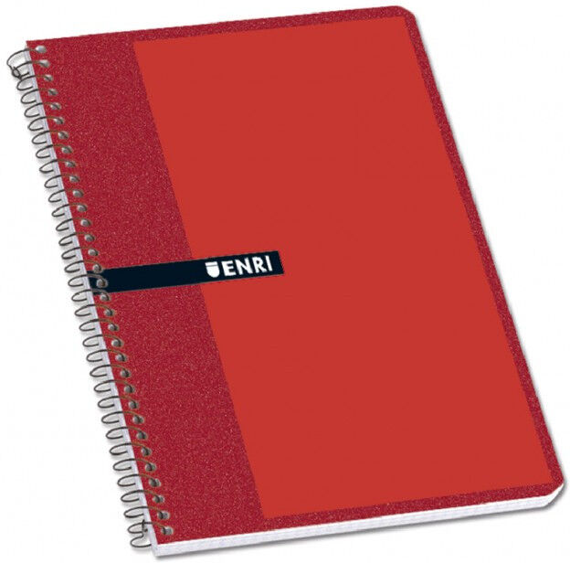 Enri Libreta espiral  Folio 100 hojas 4x4 rojo