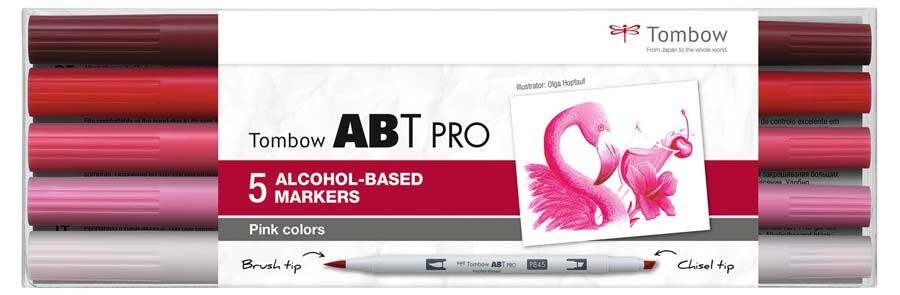 Tombow Rotulador  Abt Pro Dual Brush rosas 5 colores