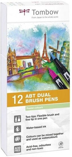 Tombow Rotuladores  Dual Brush pastel 12 colores