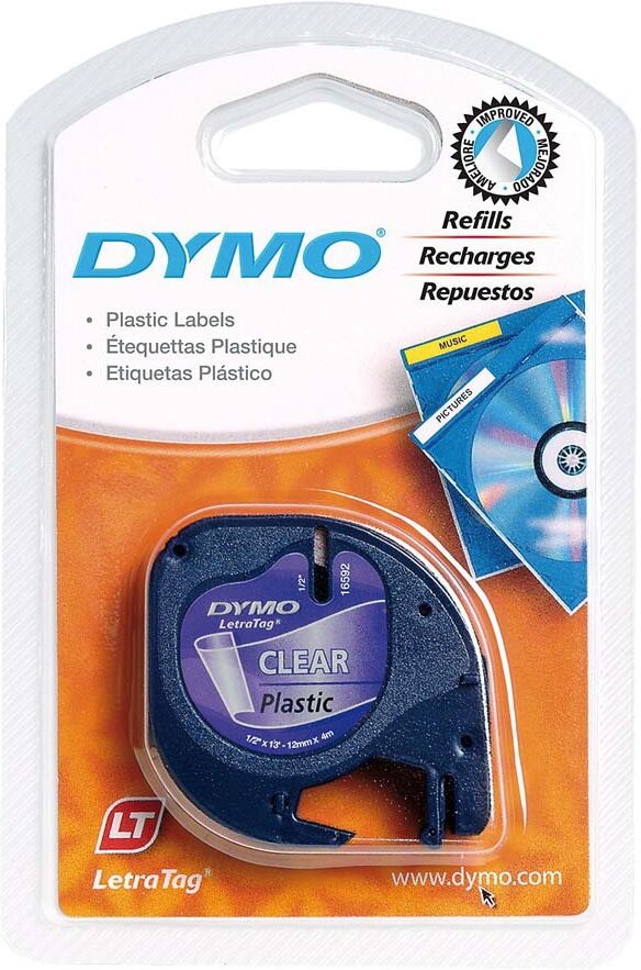 Dymo Cinta para rotular  LetraTag transparente