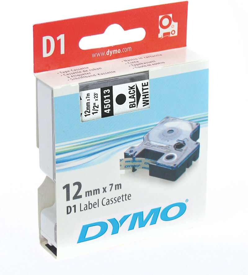 Dymo Cinta para rotular  3500 Blanco / Negro 12 mm