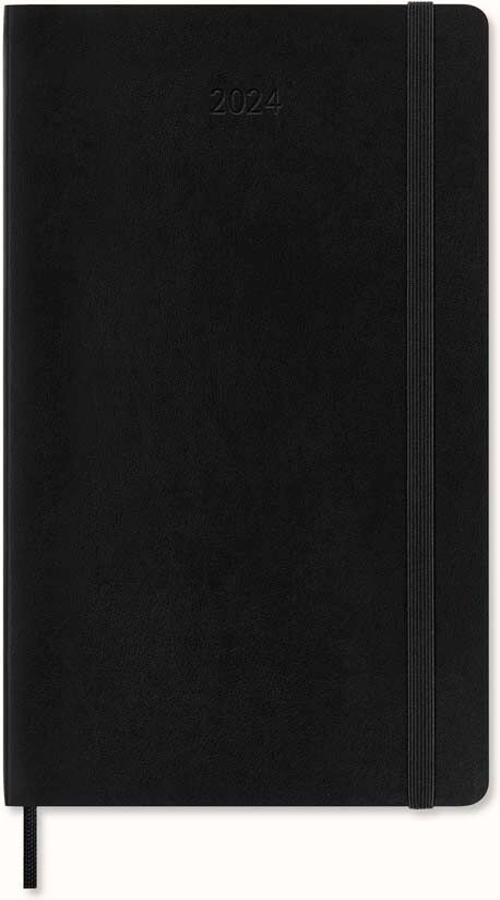 Moleskine Agenda  12 meses día/pág 2024 tapa blanda large negro