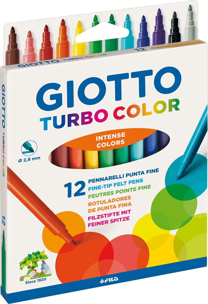 Giotto Rotuladores de colores  Turbo Color 12 colores