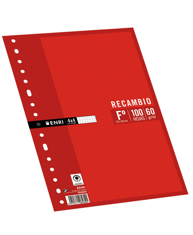 Enri Recambio folio Escolofi 16H 4x4 c/m 100H 60GR.