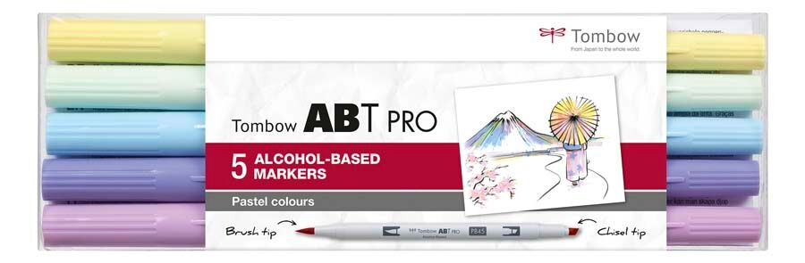 Tombow Rotulador  Abt Pro Dual Brush pastel 5 colores