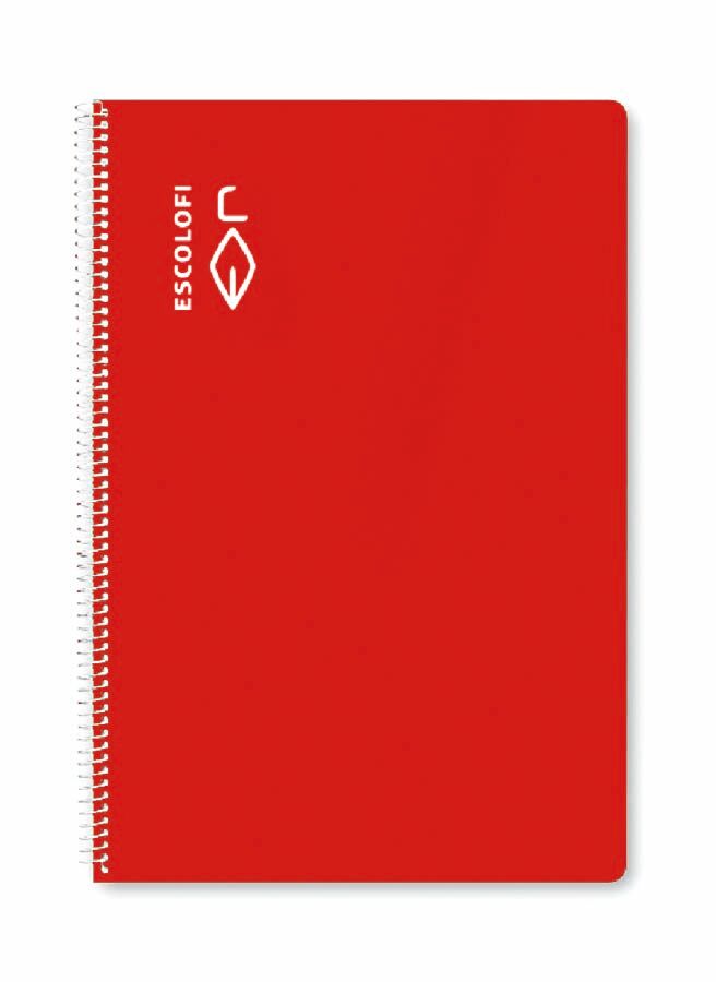 Escolofi Libreta espiral  Folio 100 hojas rayas rojo