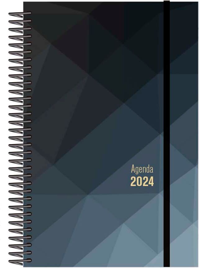 Senfort Agenda espiral  A5 sem/vista cat 2024 Cyber Gris