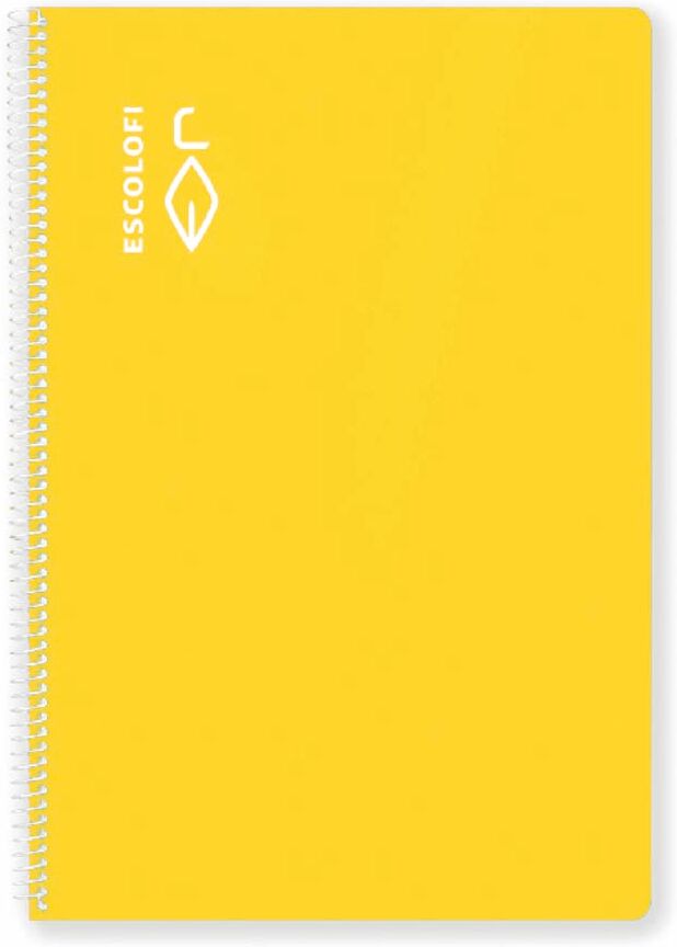 Escolofi Libreta espiral  A4 80 hojas 4x4 amarillo