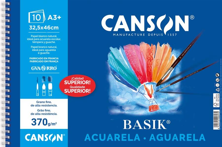 Canson Bloc acuarela  Basik 32x46 10 hojas