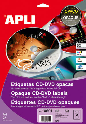 Apli Etiqueta para CD  Mega Mat 25 hojas