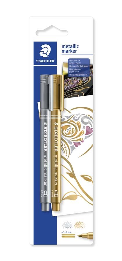 Staedtler Rotuladores  Metallic Marker Oro/Plata 2U