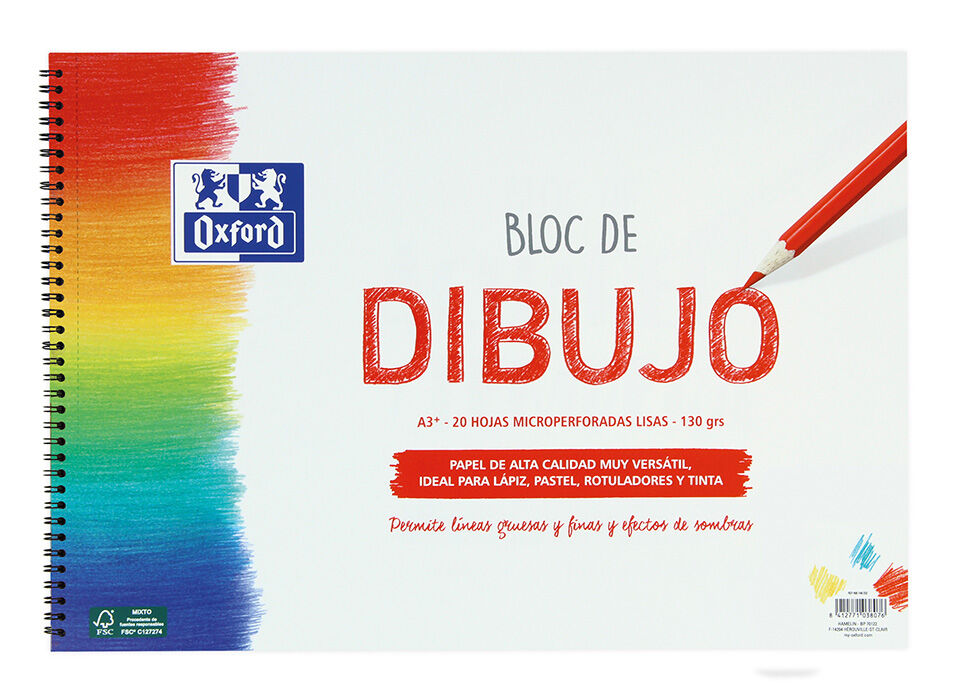 Oxford Bloc dibujo  A3+ 20 hojas