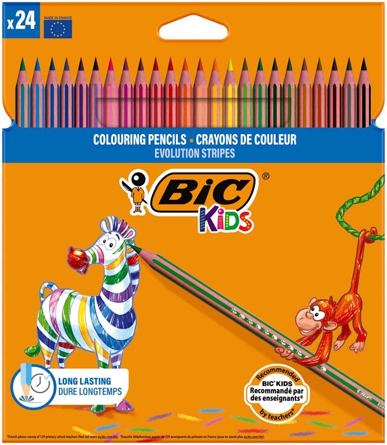 Bic Lápices de colores  Kids Evolution Stripes 24u