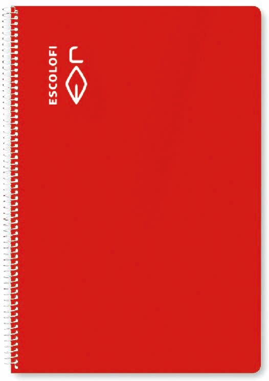 Escolofi Libreta espiral  Folio 100 hojas cuadricula 4x4 con margen rojo