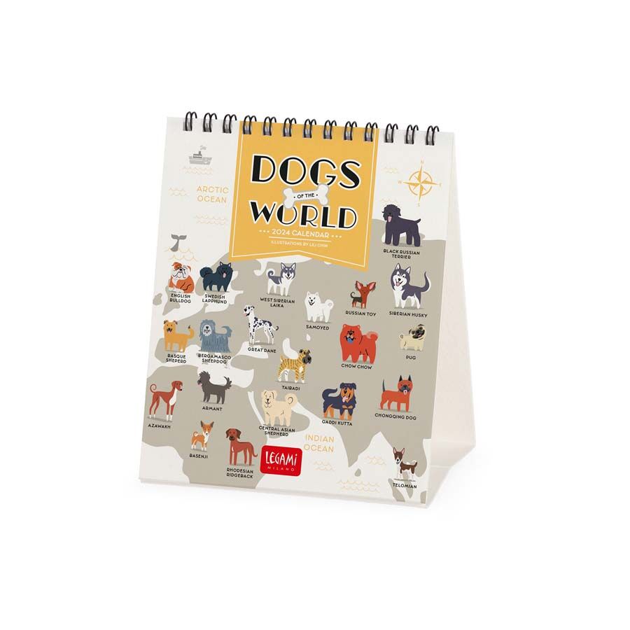 Legami Calendario mesa  12X14 2024 Dogs World