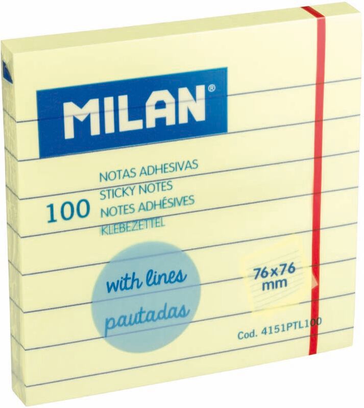 Milan Notas adhesivas pautadas  76x76mm