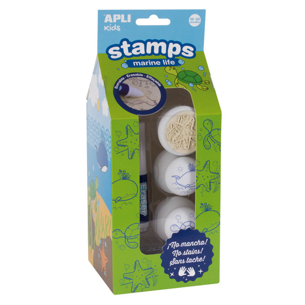 Apli Juego de sellos  Stamps Baby vida marina