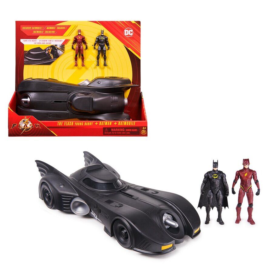 Spin Master Batmovil con figuras Flash y Batman 10 cm