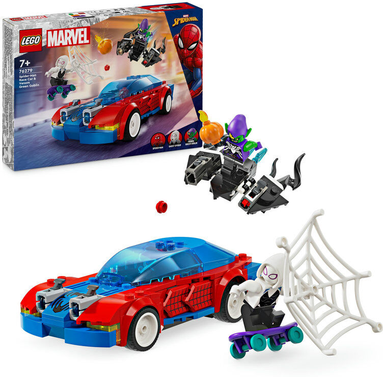 LEGO® Super Heroes Coche de Carreras de Spider-Man y Duende Verde Venomizado 76279