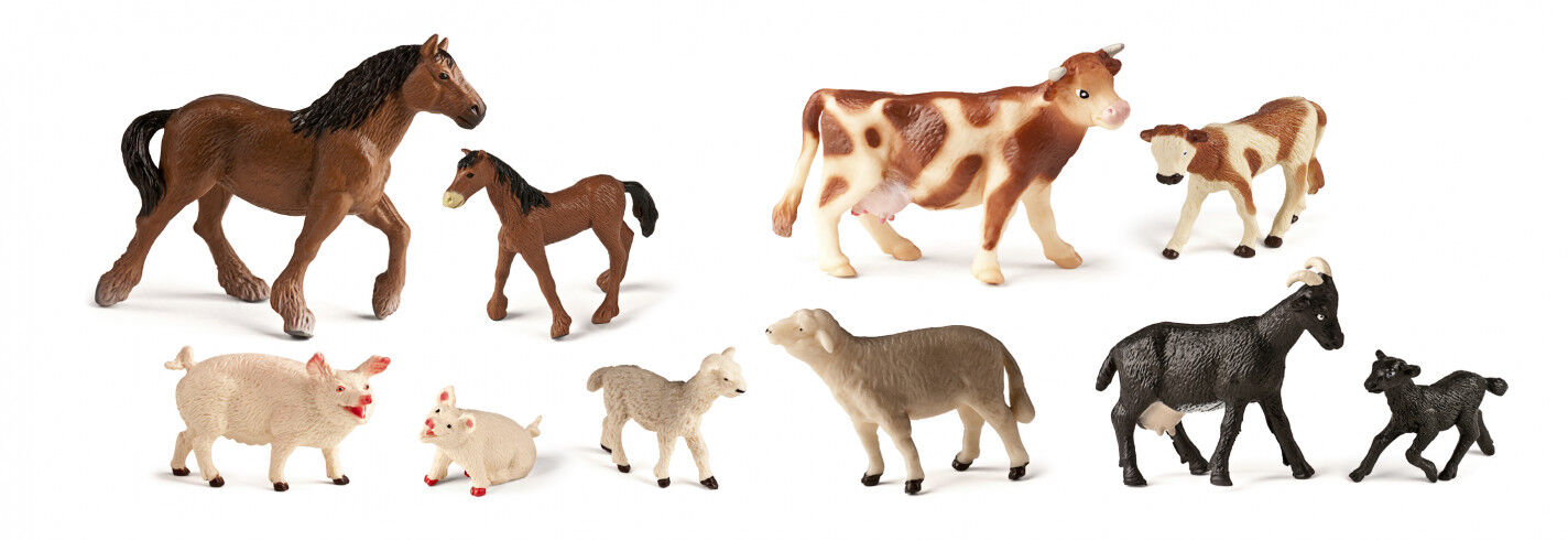 Miniland Animales de granja con crías 10 unidades