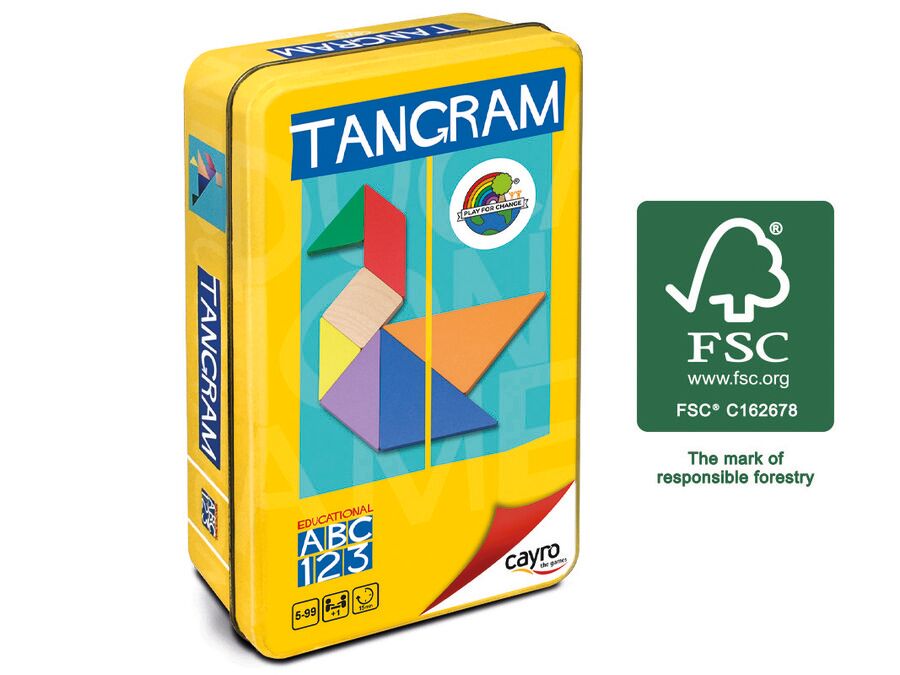 Cayro Caja Metal Tangram madera FSC