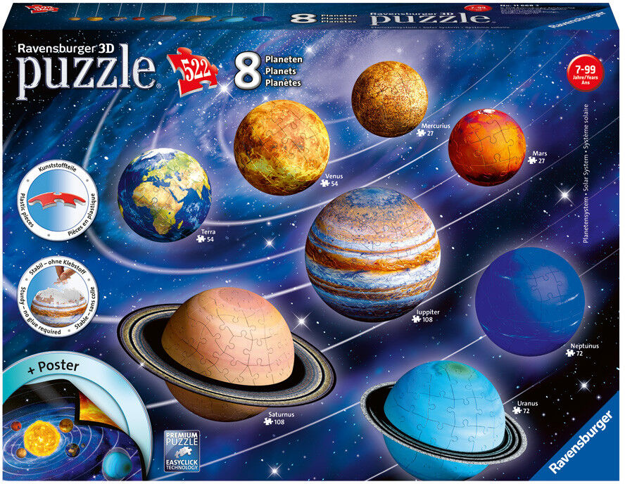 Ravensburger Puzle 3D  522 piezas Sistema planetario